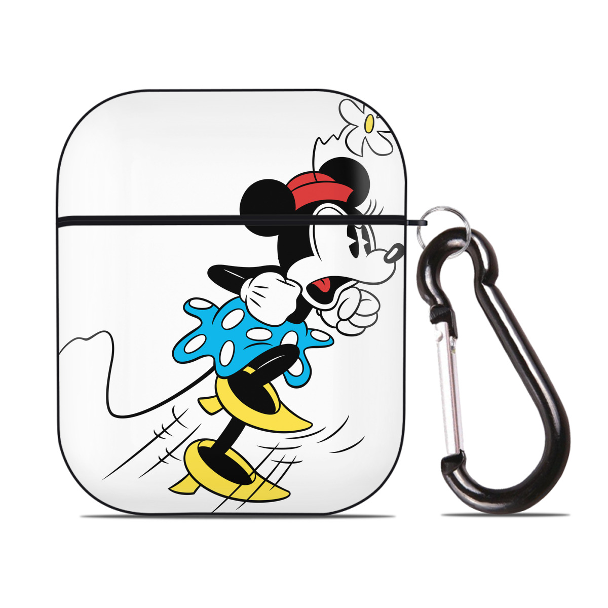 （画像用） ミッキーマウス Mickey Mouse AirPods 第2世代保護ケース ハードシェル ブラック 耐衝撃・防指紋・カラビナ付き