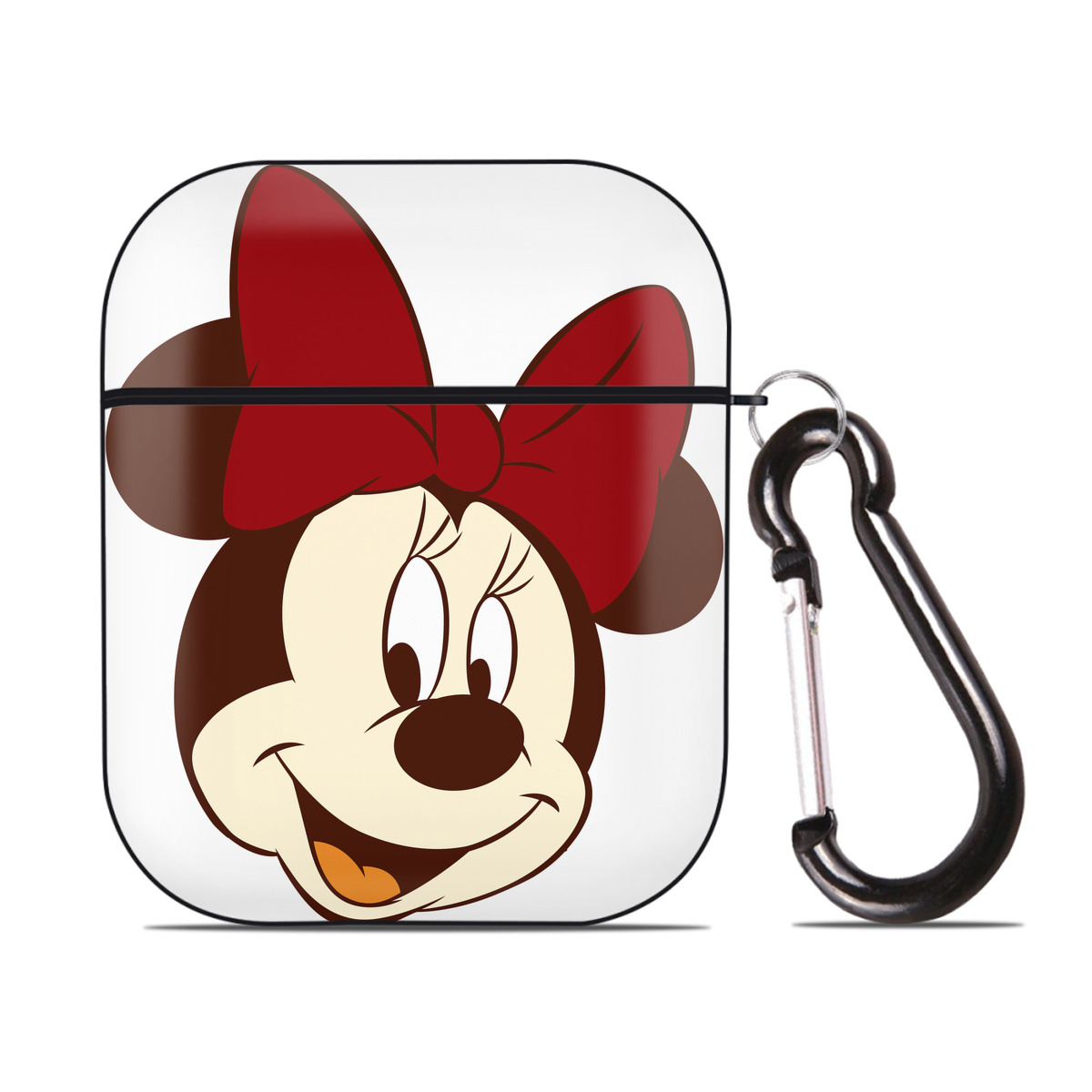 （画像用） ミッキーマウス Mickey Mouse AirPods 第2世代保護ケース ハードシェル ブラック 耐衝撃・防指紋・カラビナ付き