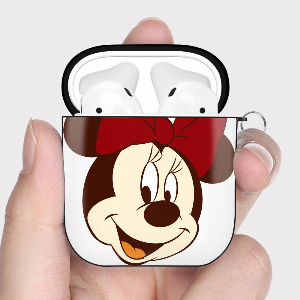 （画像用） ミッキーマウス Mickey Mouse AirPods 第2世代保護ケース ハードシェル ブラック 耐衝撃・防指紋・カラビナ付き