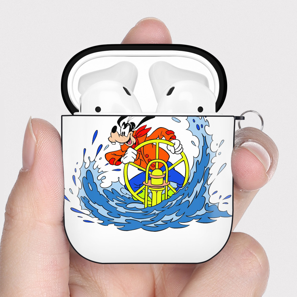 （画像用） ミッキーマウス Mickey Mouse AirPods 第2世代保護ケース ハードシェル ブラック 耐衝撃・防指紋・カラビナ付き