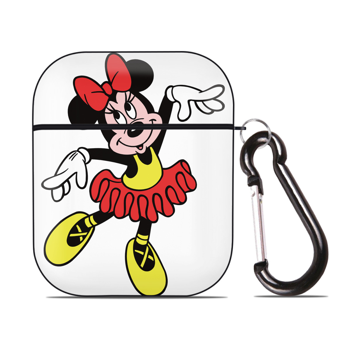 （画像用） ミッキーマウス Mickey Mouse AirPods 第2世代保護ケース ハードシェル ブラック 耐衝撃・防指紋・カラビナ付き