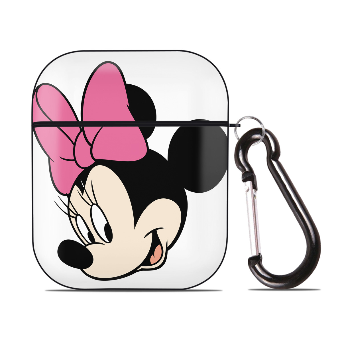 （画像用） ミッキーマウス Mickey Mouse AirPods 第2世代保護ケース ハードシェル ブラック 耐衝撃・防指紋・カラビナ付き