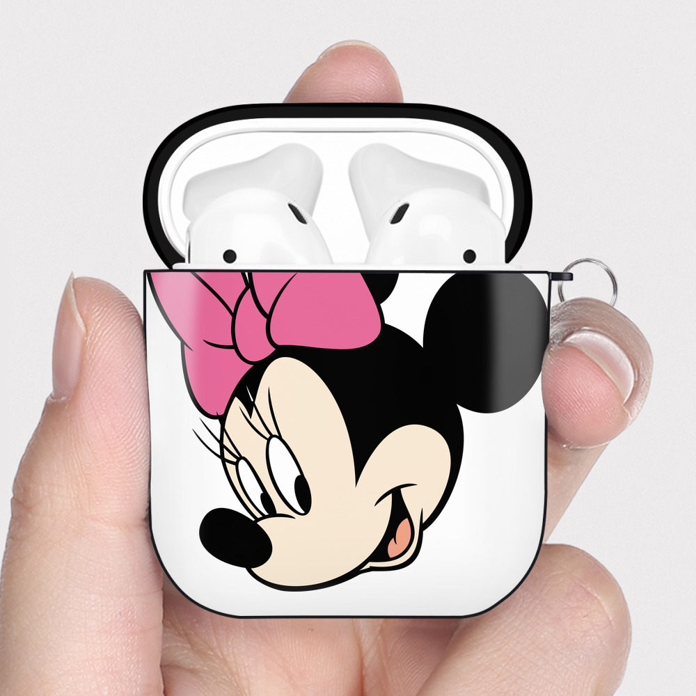 （画像用） ミッキーマウス Mickey Mouse AirPods 第2世代保護ケース ハードシェル ブラック 耐衝撃・防指紋・カラビナ付き
