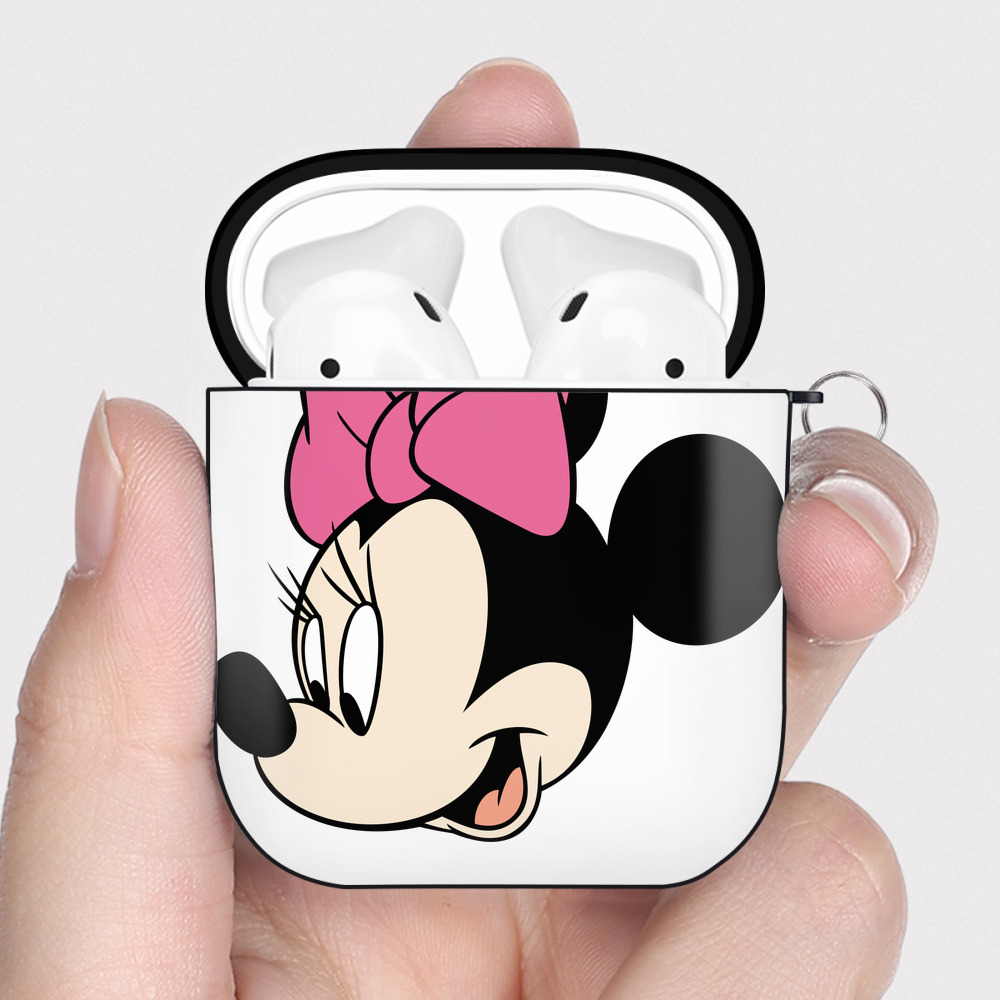 （画像用） ミッキーマウス Mickey Mouse AirPods 第2世代保護ケース ハードシェル ブラック 耐衝撃・防指紋・カラビナ付き