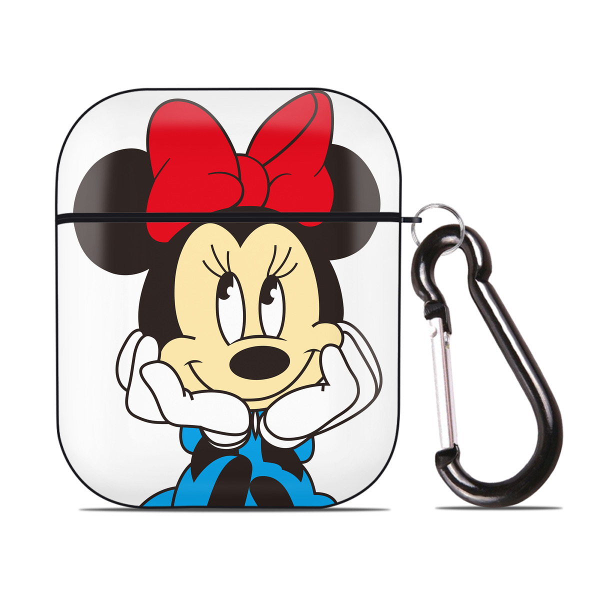（画像用） ミッキーマウス Mickey Mouse AirPods 第2世代保護ケース ハードシェル ブラック 耐衝撃・防指紋・カラビナ付き