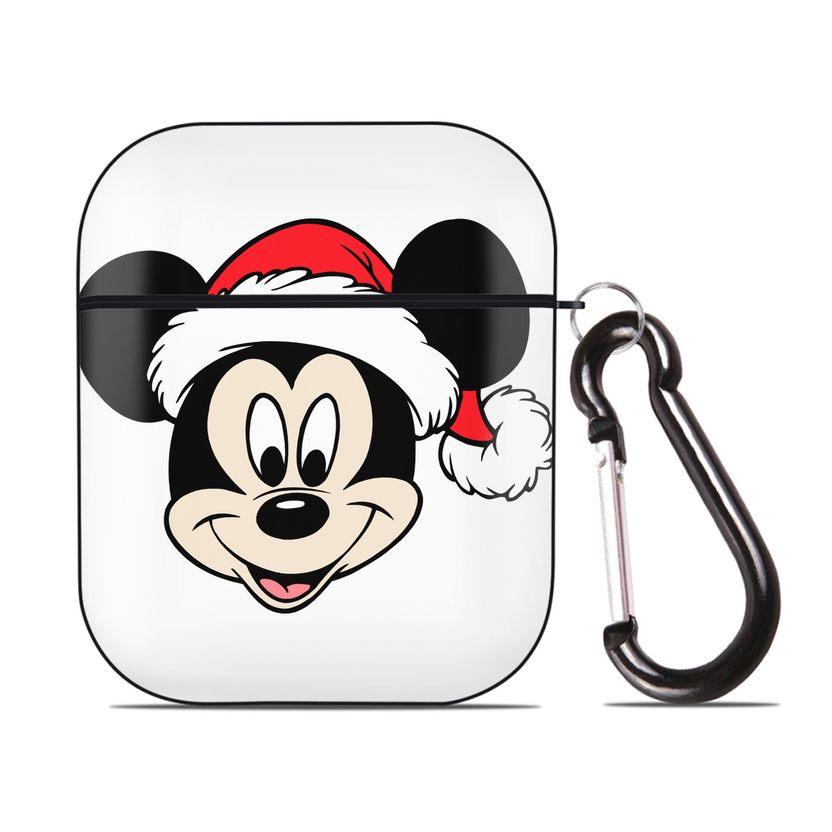 （画像用） ミッキーマウス Mickey Mouse AirPods 第2世代保護ケース ハードシェル ブラック 耐衝撃・防指紋・カラビナ付き