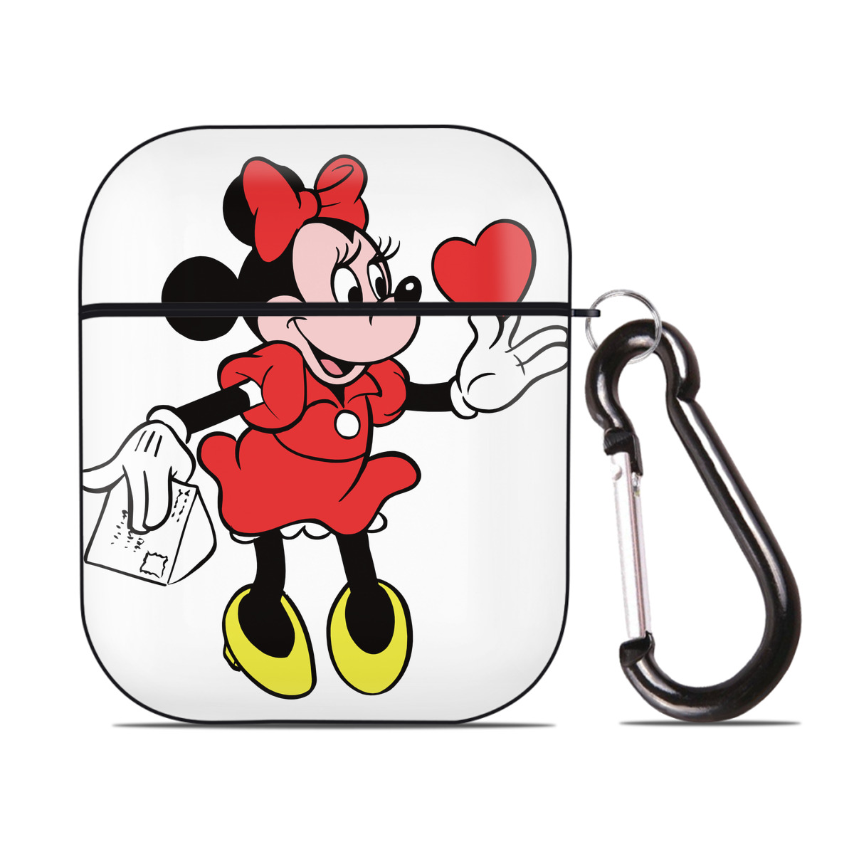 （画像用） ミッキーマウス Mickey Mouse AirPods 第2世代保護ケース ハードシェル ブラック 耐衝撃・防指紋・カラビナ付き
