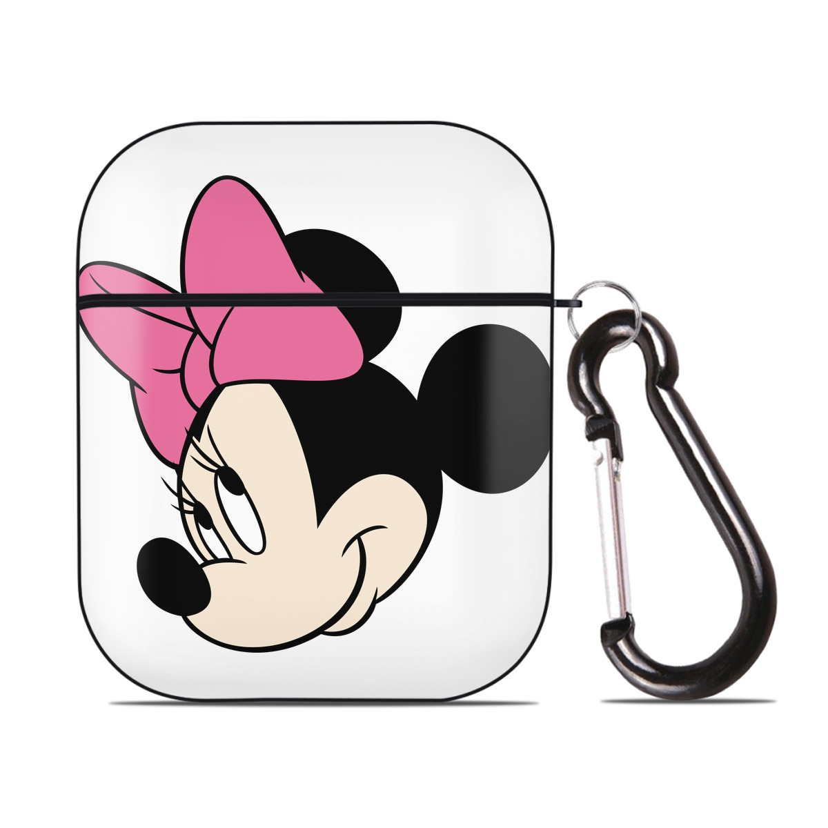 （画像用） ミッキーマウス Mickey Mouse AirPods 第2世代保護ケース ハードシェル ブラック 耐衝撃・防指紋・カラビナ付き