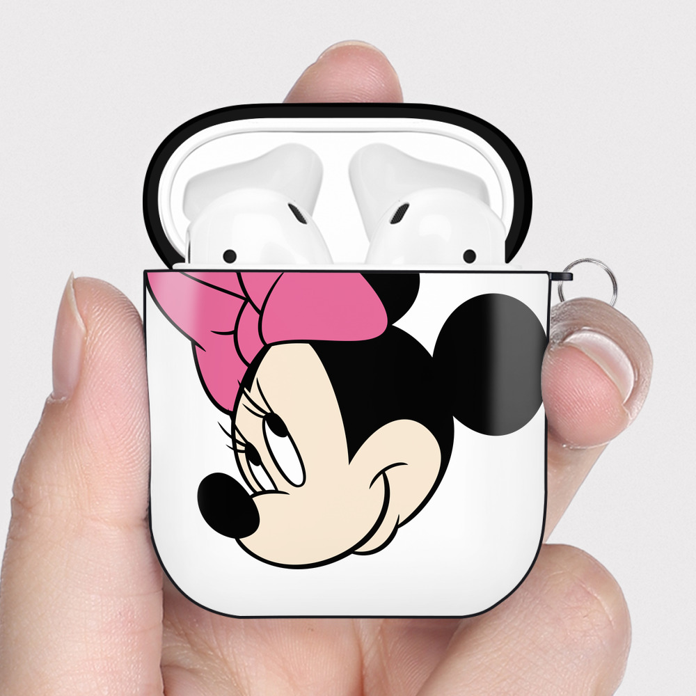 （画像用） ミッキーマウス Mickey Mouse AirPods 第2世代保護ケース ハードシェル ブラック 耐衝撃・防指紋・カラビナ付き