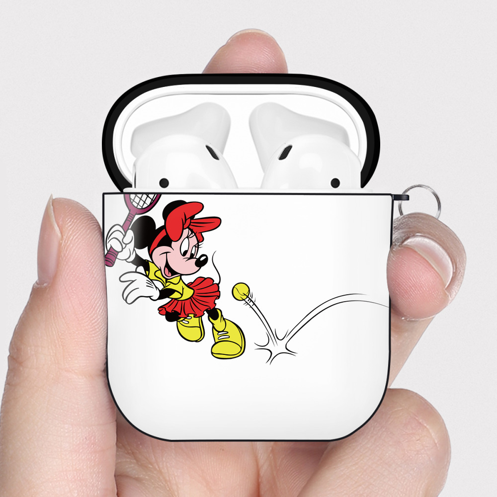 （画像用） ミッキーマウス Mickey Mouse AirPods 第2世代保護ケース ハードシェル ブラック 耐衝撃・防指紋・カラビナ付き