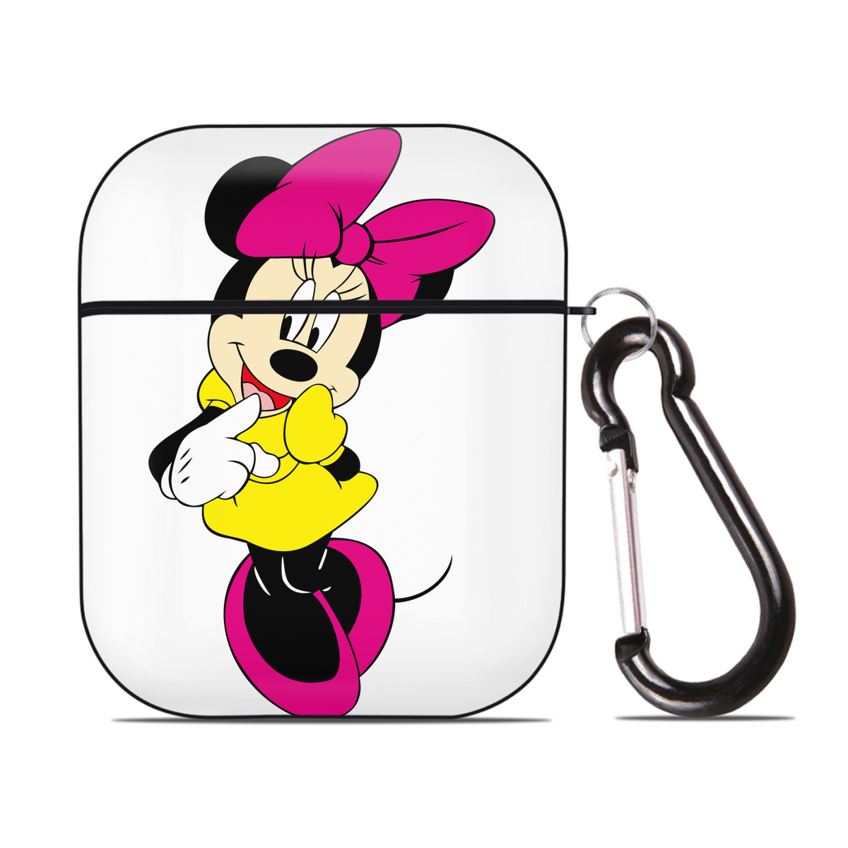 （画像用） ミッキーマウス Mickey Mouse AirPods 第2世代保護ケース ハードシェル ブラック 耐衝撃・防指紋・カラビナ付き