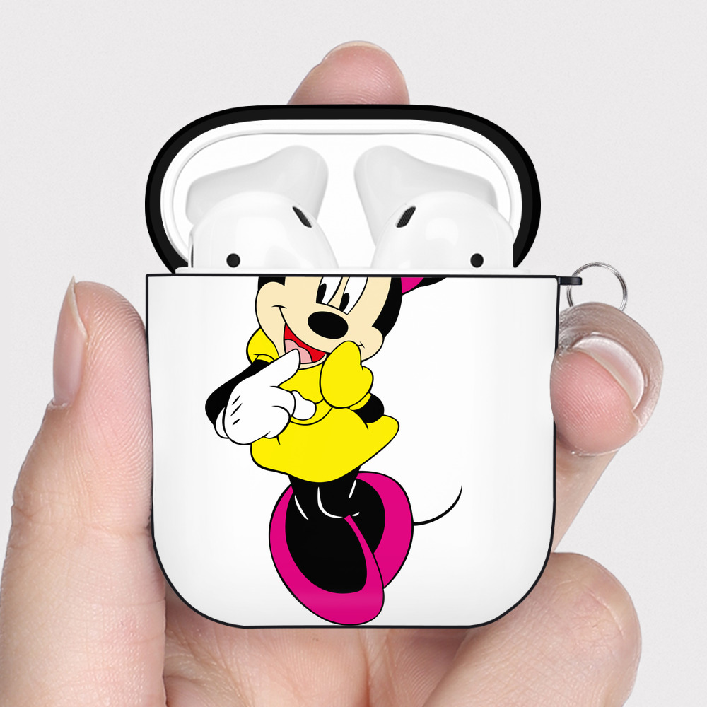 （画像用） ミッキーマウス Mickey Mouse AirPods 第2世代保護ケース ハードシェル ブラック 耐衝撃・防指紋・カラビナ付き