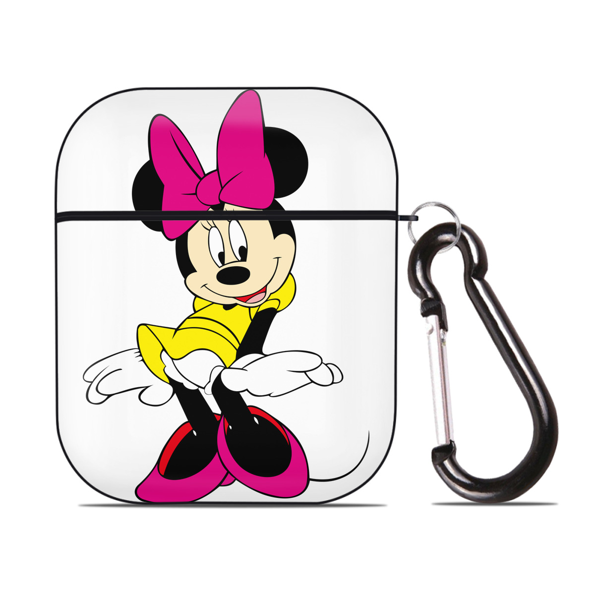 （画像用） ミッキーマウス Mickey Mouse AirPods 第2世代保護ケース ハードシェル ブラック 耐衝撃・防指紋・カラビナ付き