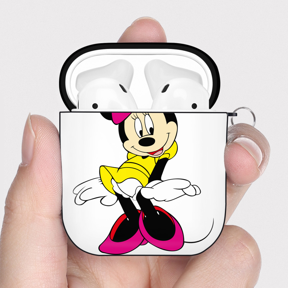 （画像用） ミッキーマウス Mickey Mouse AirPods 第2世代保護ケース ハードシェル ブラック 耐衝撃・防指紋・カラビナ付き