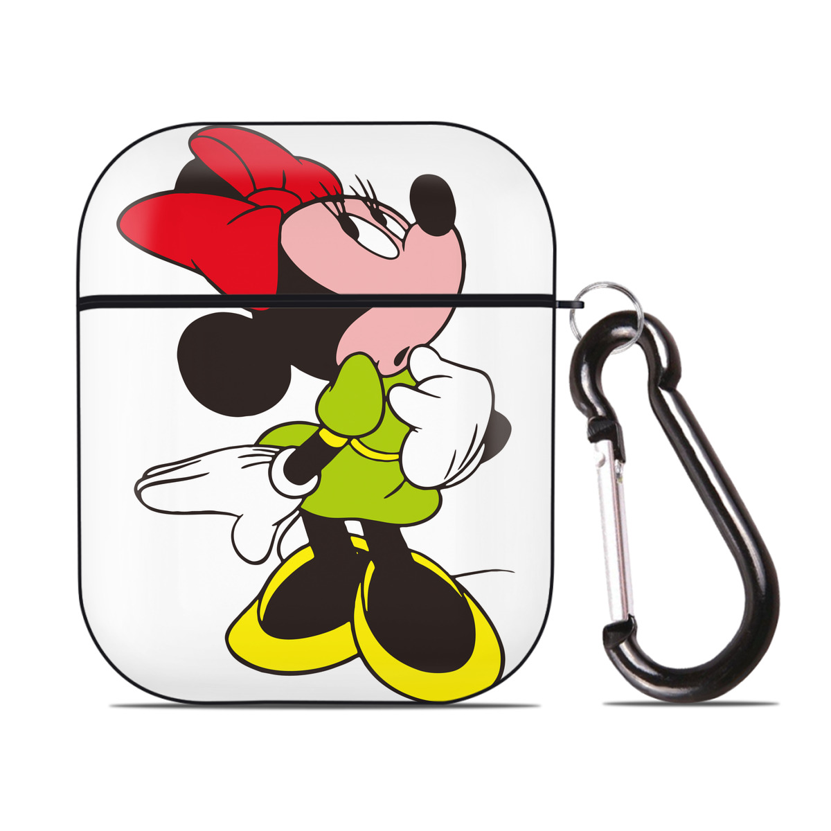 （画像用） ミッキーマウス Mickey Mouse AirPods 第2世代保護ケース ハードシェル ブラック 耐衝撃・防指紋・カラビナ付き