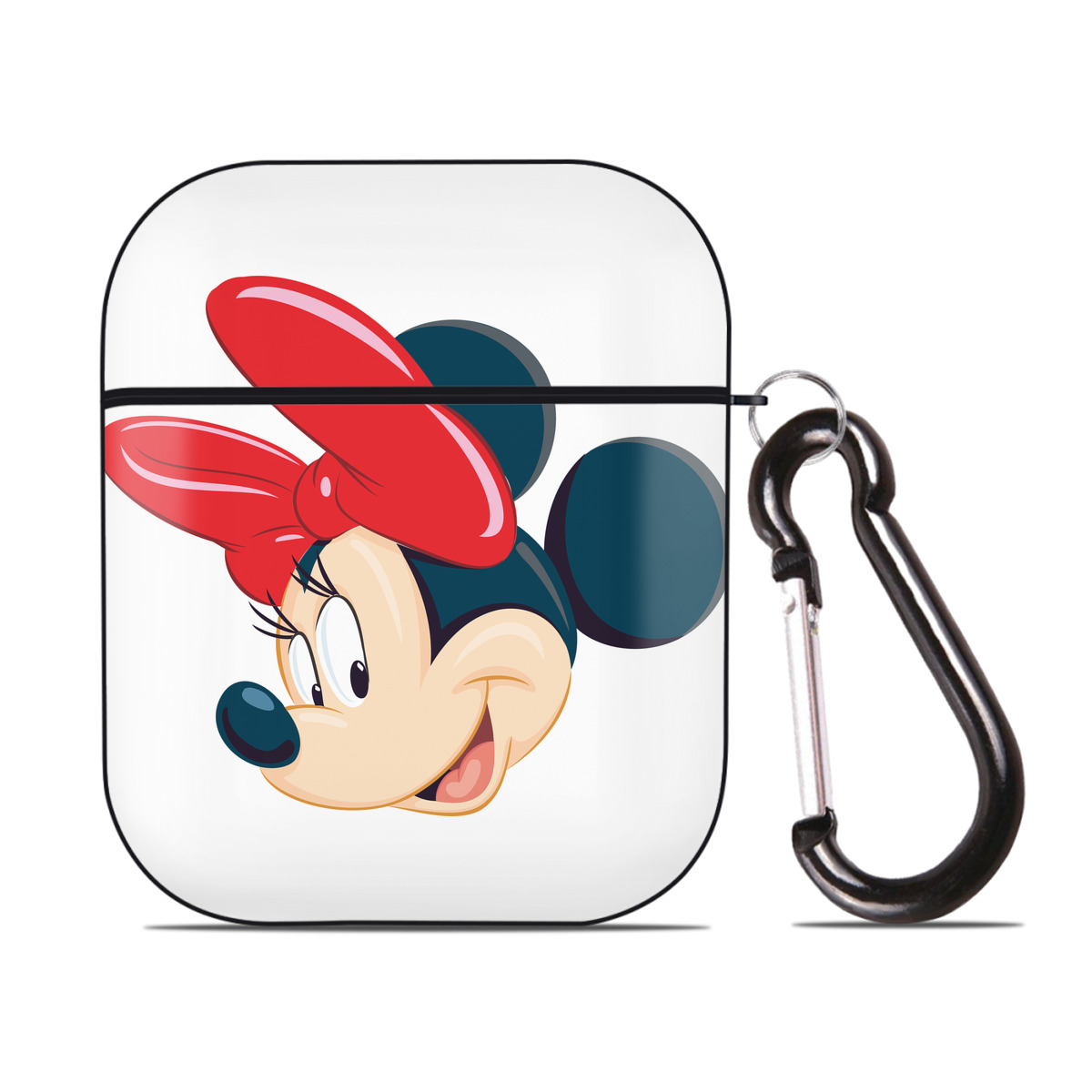 （画像用） ミッキーマウス Mickey Mouse AirPods 第2世代保護ケース ハードシェル ブラック 耐衝撃・防指紋・カラビナ付き
