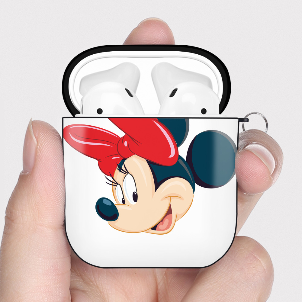 （画像用） ミッキーマウス Mickey Mouse AirPods 第2世代保護ケース ハードシェル ブラック 耐衝撃・防指紋・カラビナ付き