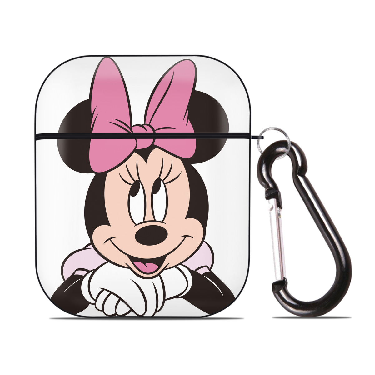 （画像用） ミッキーマウス Mickey Mouse AirPods 第2世代保護ケース ハードシェル ブラック 耐衝撃・防指紋・カラビナ付き