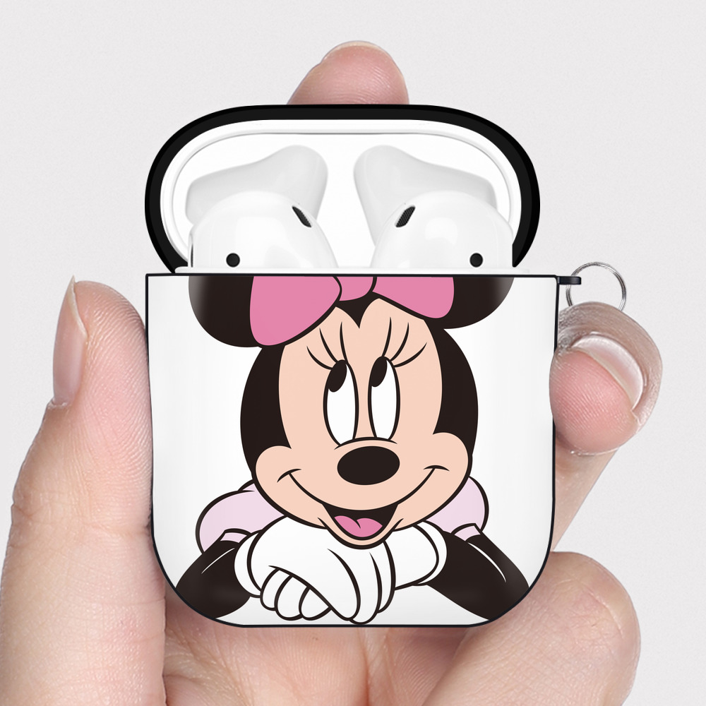 （画像用） ミッキーマウス Mickey Mouse AirPods 第2世代保護ケース ハードシェル ブラック 耐衝撃・防指紋・カラビナ付き