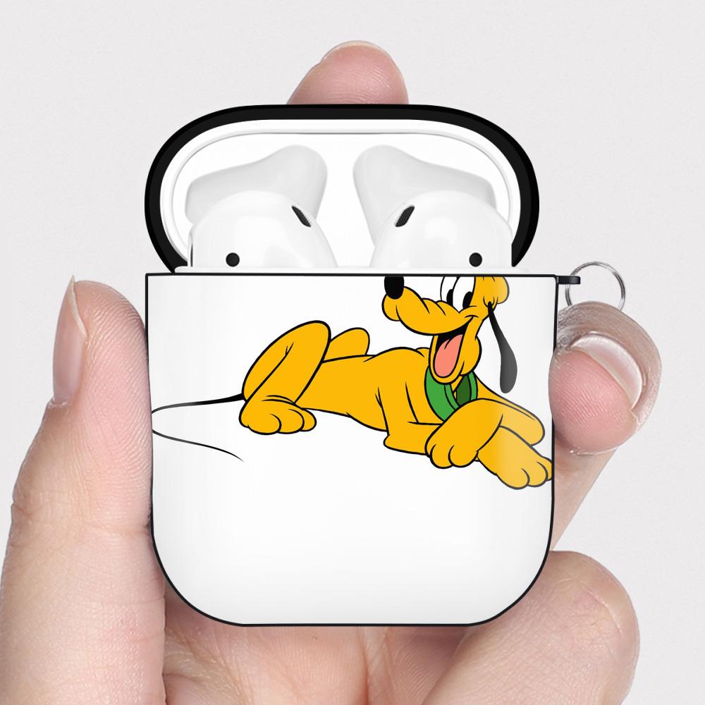 （画像用） ミッキーマウス Mickey Mouse AirPods 第2世代保護ケース ハードシェル ブラック 耐衝撃・防指紋・カラビナ付き