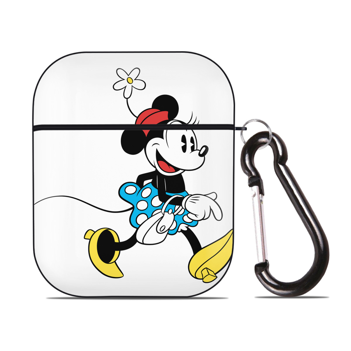 （画像用） ミッキーマウス Mickey Mouse AirPods 第2世代保護ケース ハードシェル ブラック 耐衝撃・防指紋・カラビナ付き