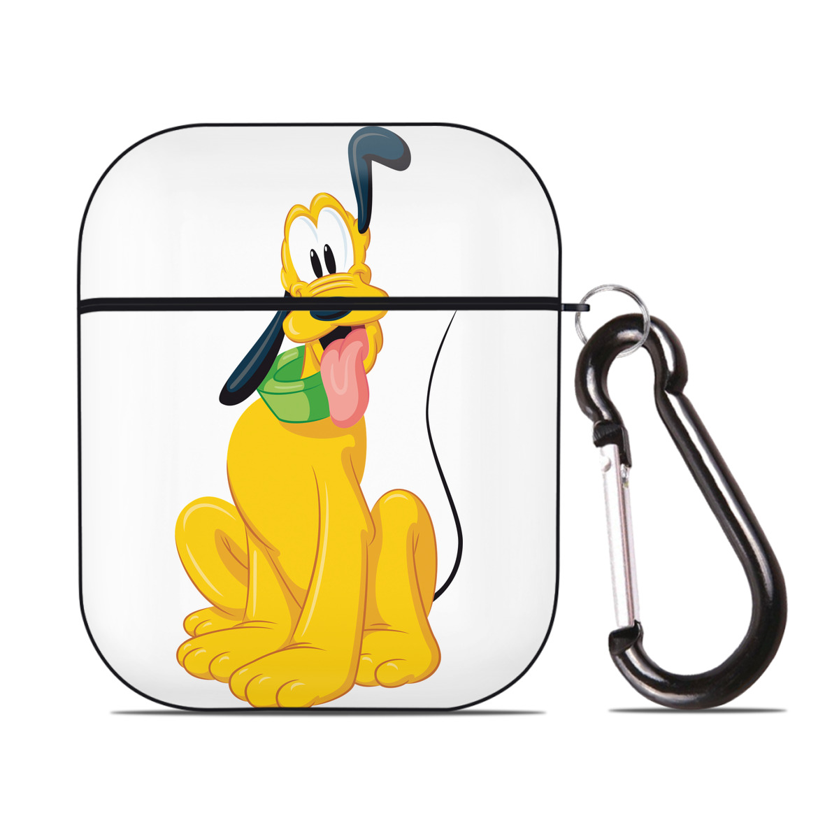（画像用） ミッキーマウス Mickey Mouse AirPods 第2世代保護ケース ハードシェル ブラック 耐衝撃・防指紋・カラビナ付き