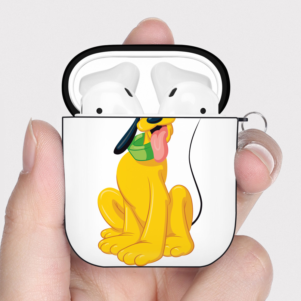 （画像用） ミッキーマウス Mickey Mouse AirPods 第2世代保護ケース ハードシェル ブラック 耐衝撃・防指紋・カラビナ付き