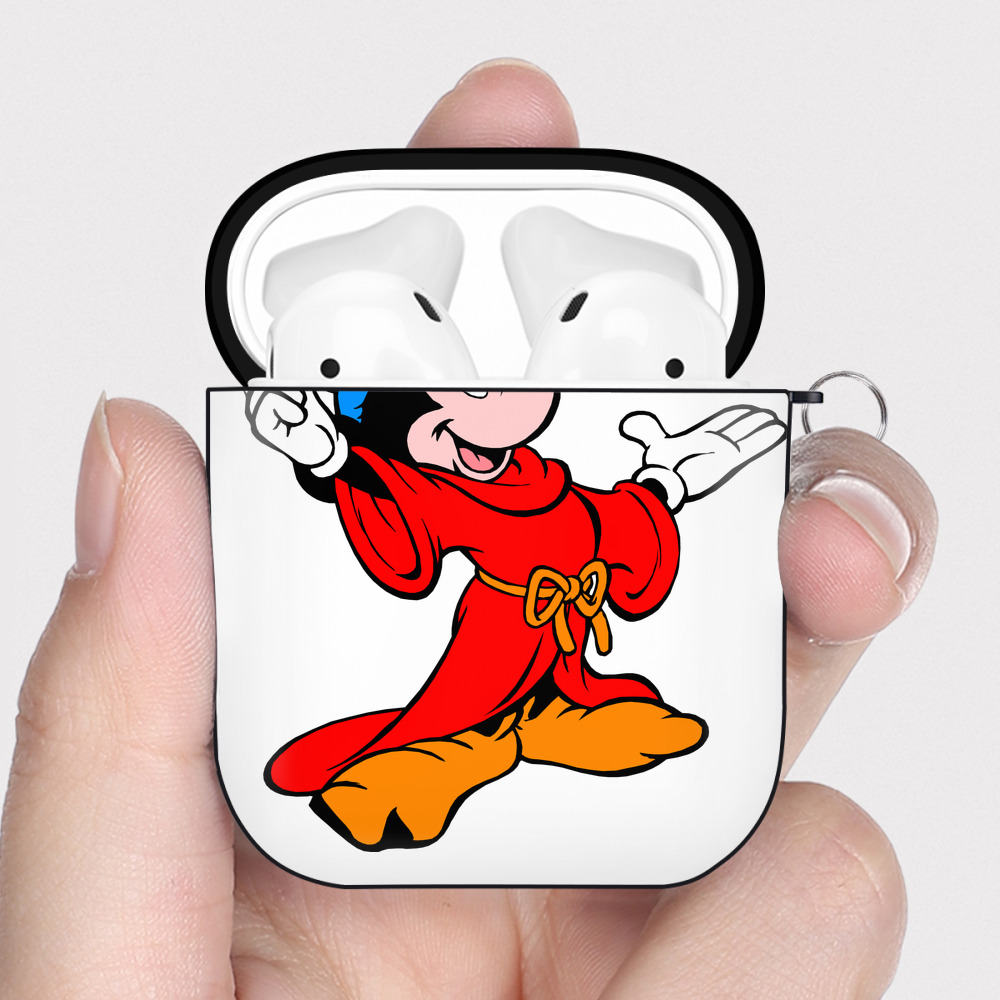 （画像用） ミッキーマウス Mickey Mouse AirPods 第2世代保護ケース ハードシェル ブラック 耐衝撃・防指紋・カラビナ付き