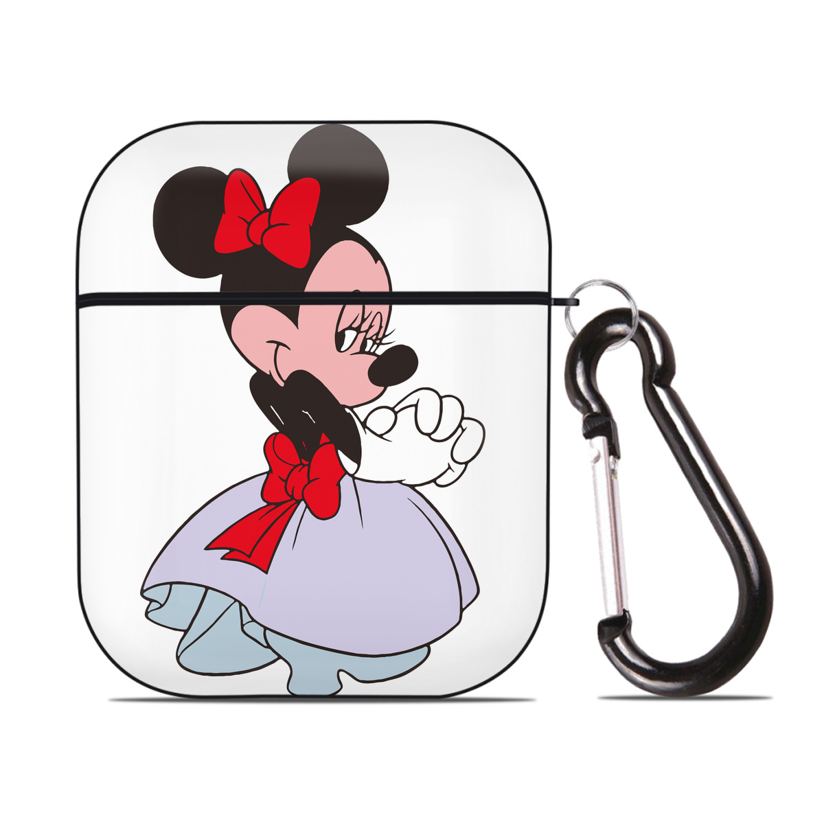 （画像用） ミッキーマウス Mickey Mouse AirPods 第2世代保護ケース ハードシェル ブラック 耐衝撃・防指紋・カラビナ付き