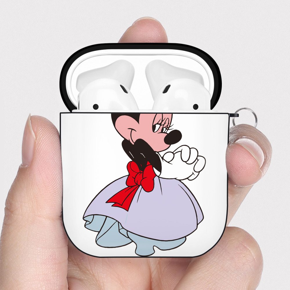 （画像用） ミッキーマウス Mickey Mouse AirPods 第2世代保護ケース ハードシェル ブラック 耐衝撃・防指紋・カラビナ付き