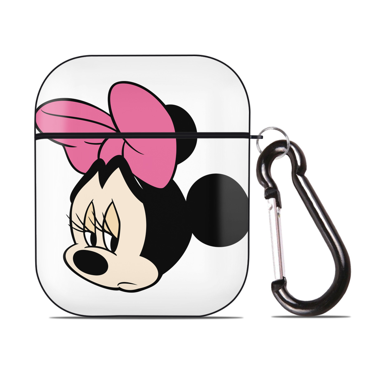 （画像用） ミッキーマウス Mickey Mouse AirPods 第2世代保護ケース ハードシェル ブラック 耐衝撃・防指紋・カラビナ付き