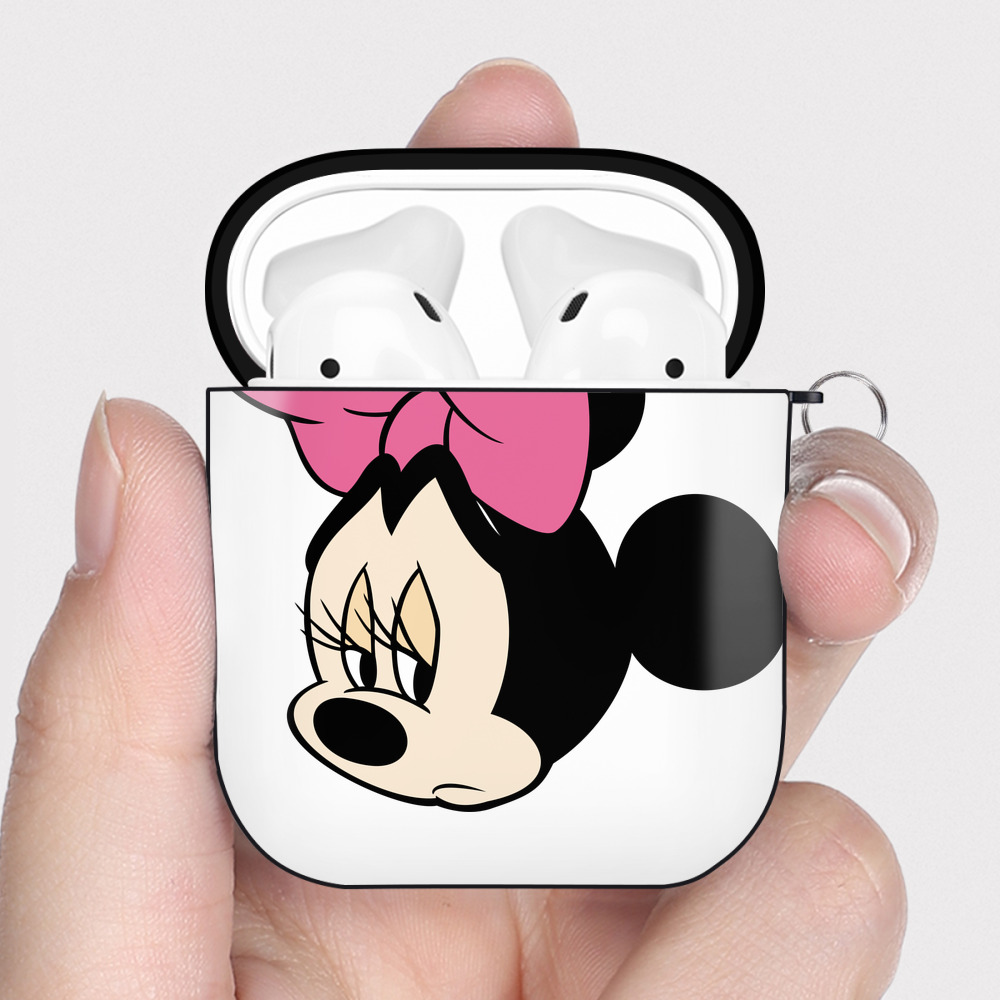 （画像用） ミッキーマウス Mickey Mouse AirPods 第2世代保護ケース ハードシェル ブラック 耐衝撃・防指紋・カラビナ付き