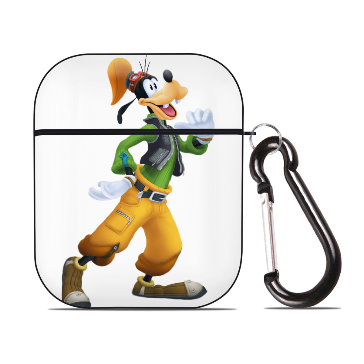 （画像用） ミッキーマウス Mickey Mouse AirPods 第2世代保護ケース ハードシェル ブラック 耐衝撃・防指紋・カラビナ付き