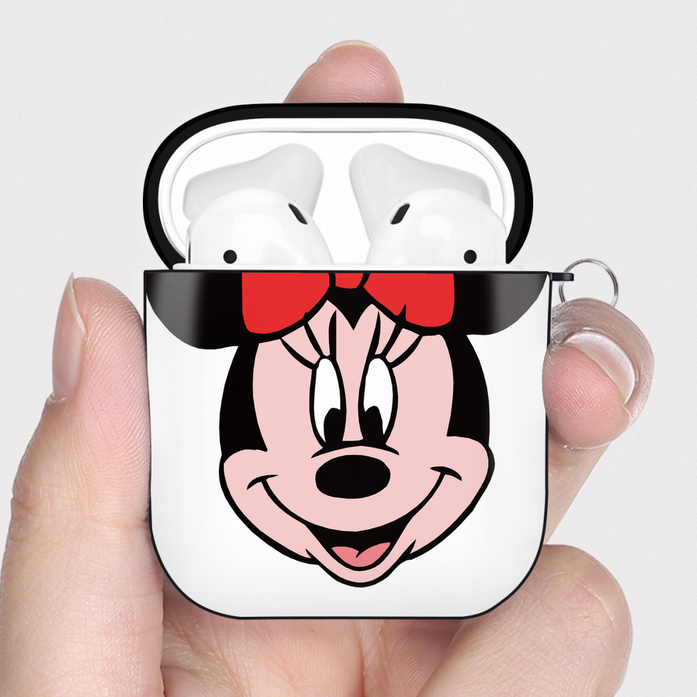 （画像用） ミッキーマウス Mickey Mouse AirPods 第2世代保護ケース ハードシェル ブラック 耐衝撃・防指紋・カラビナ付き