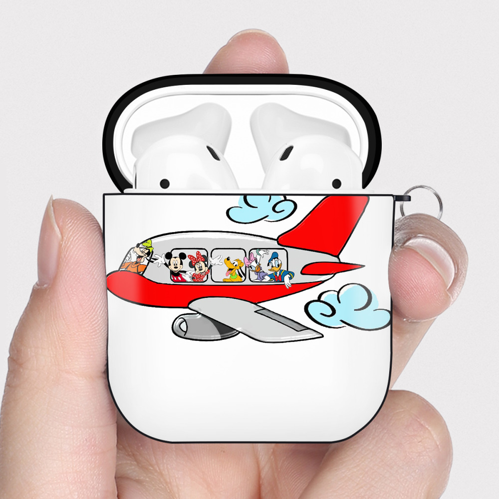 （画像用） ミッキーマウス Mickey Mouse AirPods 第2世代保護ケース ハードシェル ブラック 耐衝撃・防指紋・カラビナ付き
