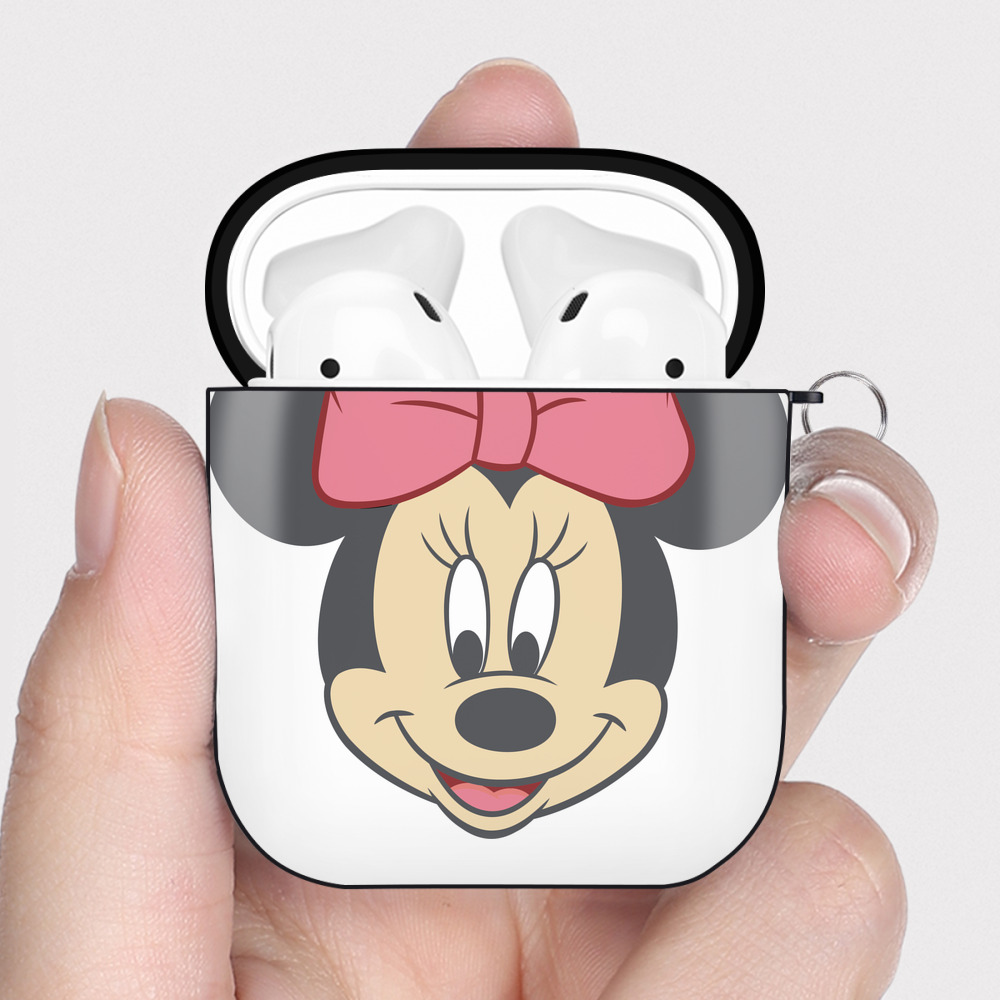 （画像用） ミッキーマウス Mickey Mouse AirPods 第2世代保護ケース ハードシェル ブラック 耐衝撃・防指紋・カラビナ付き