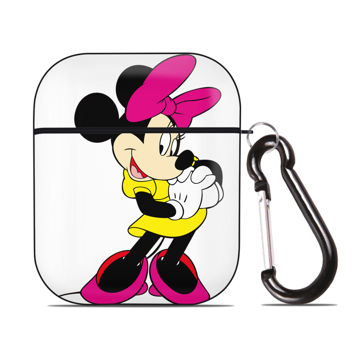 （画像用） ミッキーマウス Mickey Mouse AirPods 第2世代保護ケース ハードシェル ブラック 耐衝撃・防指紋・カラビナ付き