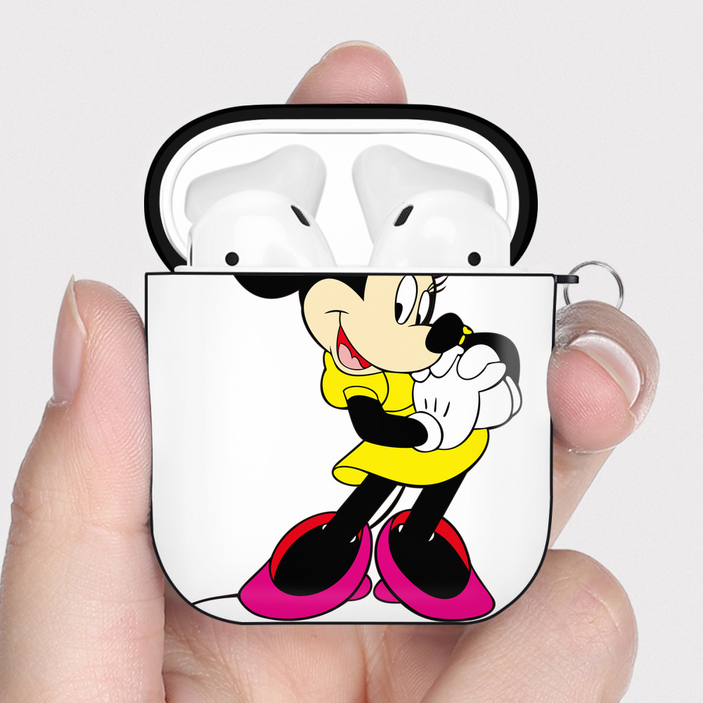 （画像用） ミッキーマウス Mickey Mouse AirPods 第2世代保護ケース ハードシェル ブラック 耐衝撃・防指紋・カラビナ付き