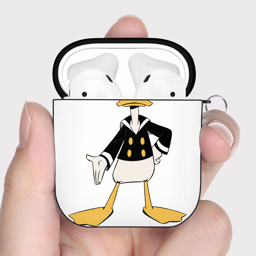 （画像用） ミッキーマウス Mickey Mouse AirPods 第2世代保護ケース ハードシェル ブラック 耐衝撃・防指紋・カラビナ付き