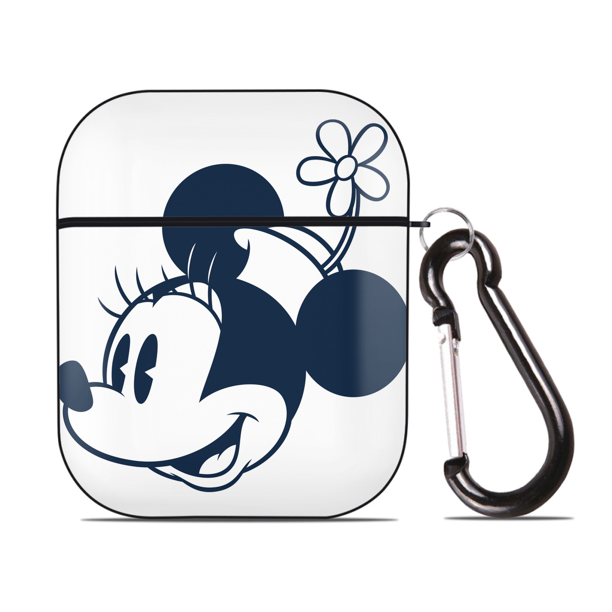 （画像用） ミッキーマウス Mickey Mouse AirPods 第2世代保護ケース ハードシェル ブラック 耐衝撃・防指紋・カラビナ付き