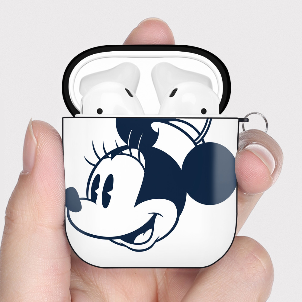 （画像用） ミッキーマウス Mickey Mouse AirPods 第2世代保護ケース ハードシェル ブラック 耐衝撃・防指紋・カラビナ付き
