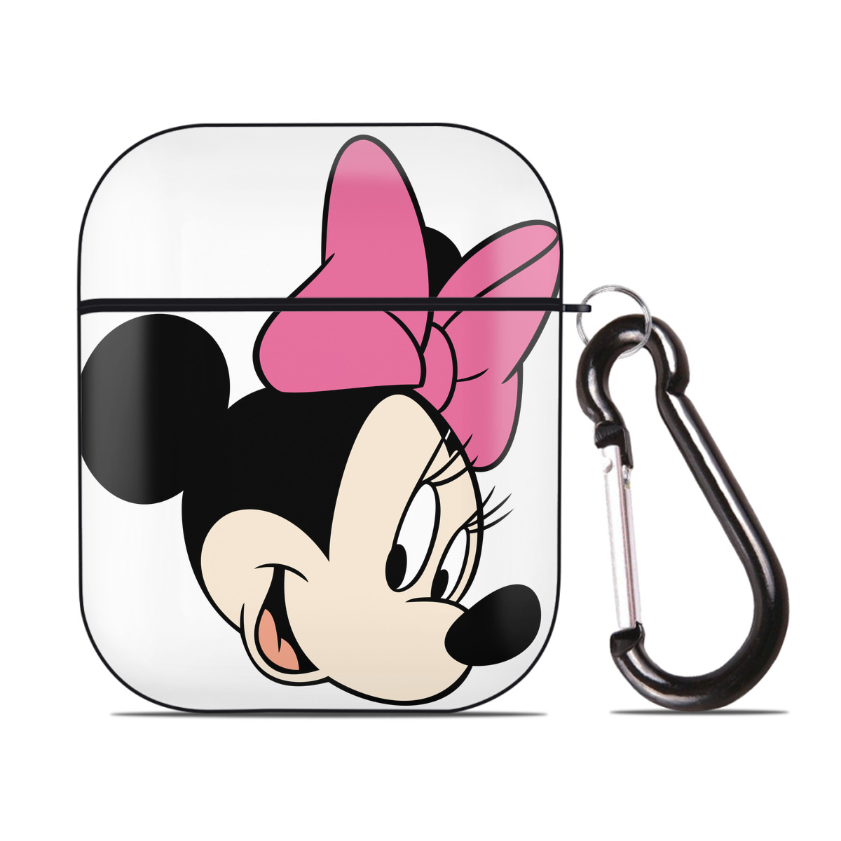 （画像用） ミッキーマウス Mickey Mouse AirPods 第2世代保護ケース ハードシェル ブラック 耐衝撃・防指紋・カラビナ付き