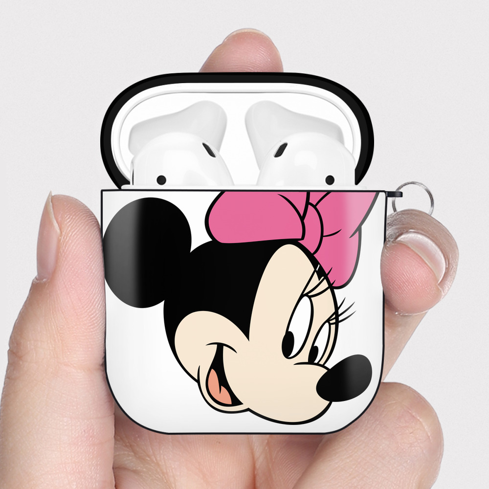 （画像用） ミッキーマウス Mickey Mouse AirPods 第2世代保護ケース ハードシェル ブラック 耐衝撃・防指紋・カラビナ付き