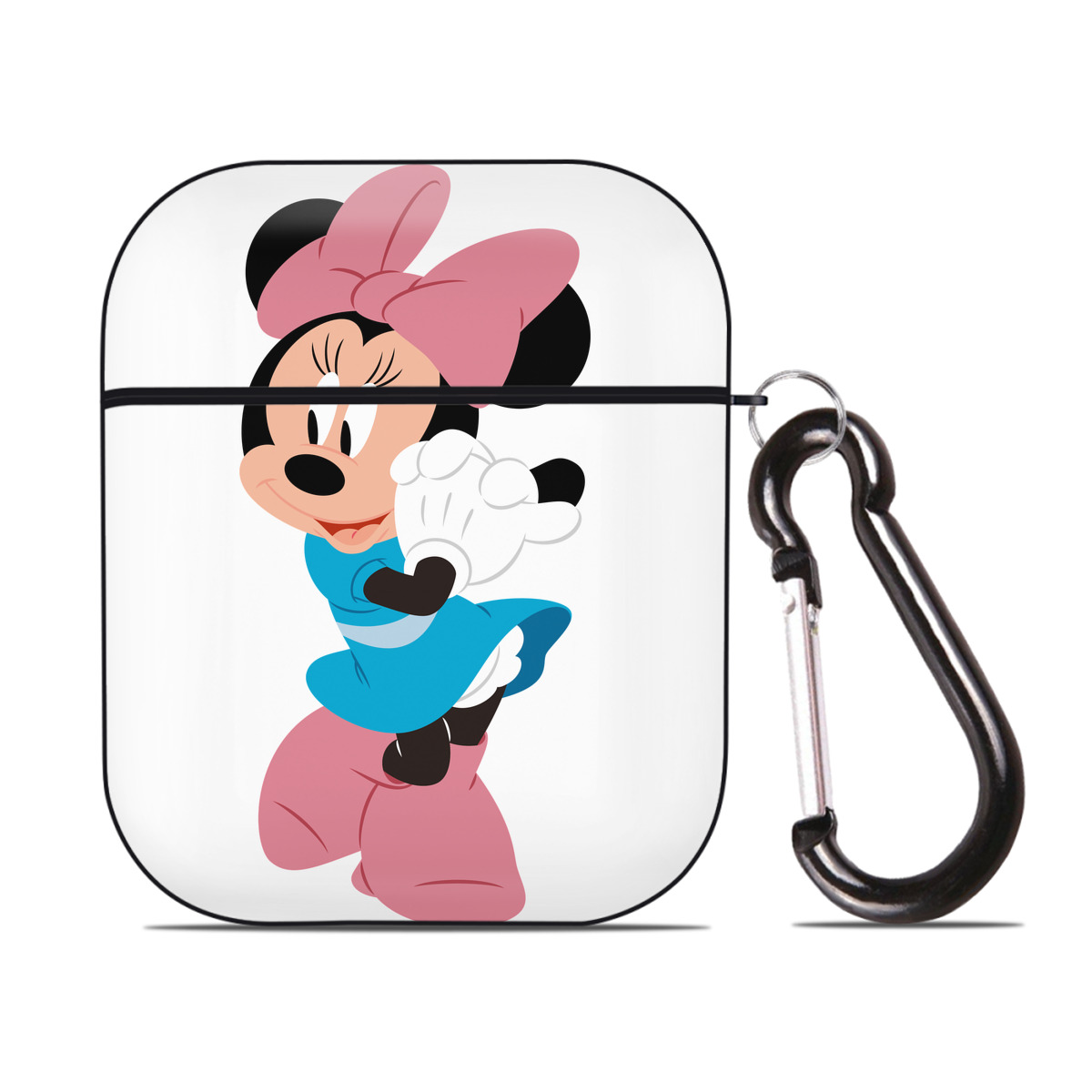 （画像用） ミッキーマウス Mickey Mouse AirPods 第2世代保護ケース ハードシェル ブラック 耐衝撃・防指紋・カラビナ付き