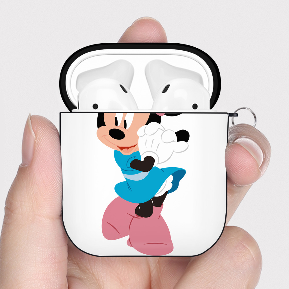（画像用） ミッキーマウス Mickey Mouse AirPods 第2世代保護ケース ハードシェル ブラック 耐衝撃・防指紋・カラビナ付き