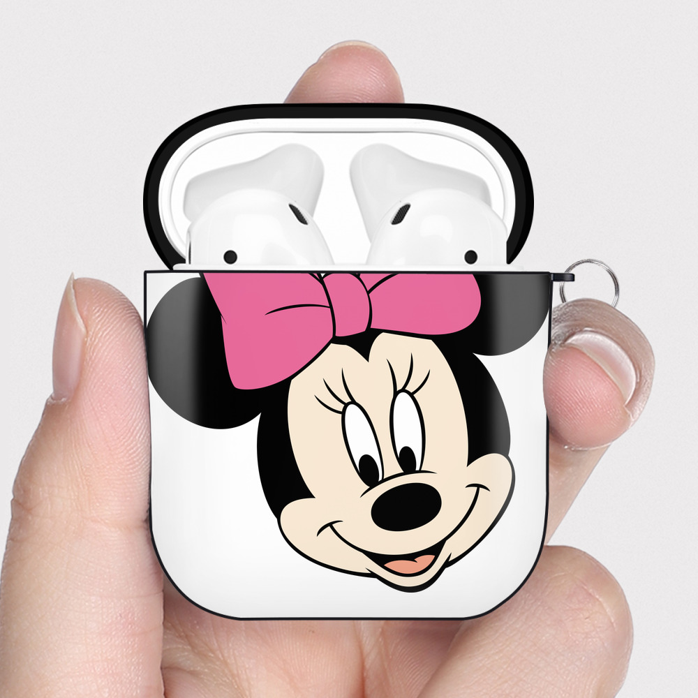 （画像用） ミッキーマウス Mickey Mouse AirPods 第2世代保護ケース ハードシェル ブラック 耐衝撃・防指紋・カラビナ付き