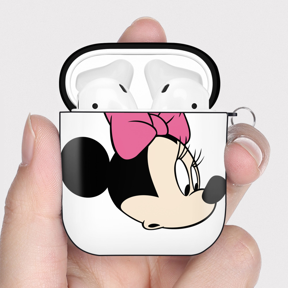 （画像用） ミッキーマウス Mickey Mouse AirPods 第2世代保護ケース ハードシェル ブラック 耐衝撃・防指紋・カラビナ付き