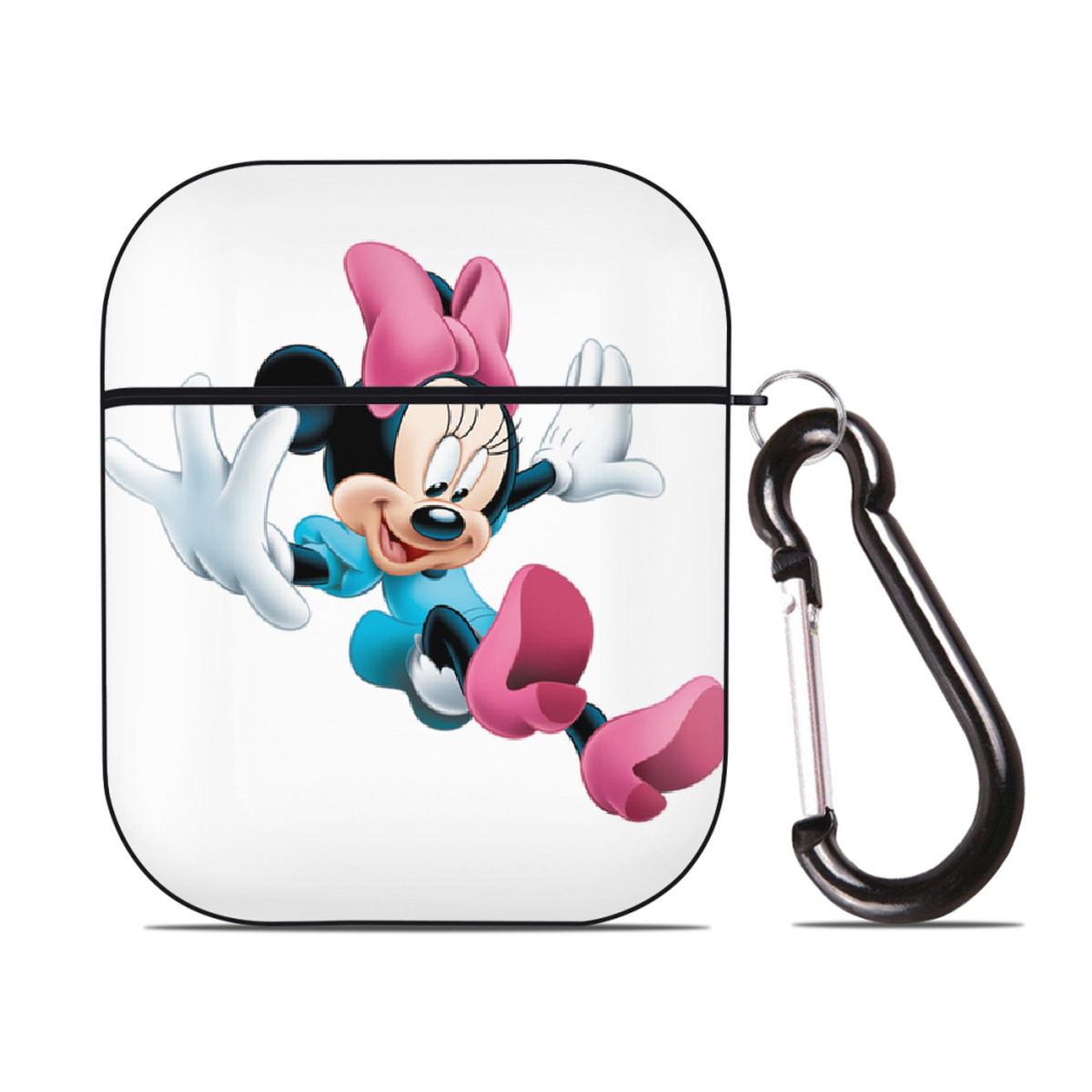 （画像用） ミッキーマウス Mickey Mouse AirPods 第2世代保護ケース ハードシェル ブラック 耐衝撃・防指紋・カラビナ付き