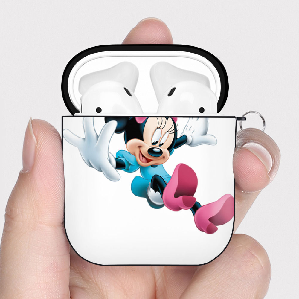 （画像用） ミッキーマウス Mickey Mouse AirPods 第2世代保護ケース ハードシェル ブラック 耐衝撃・防指紋・カラビナ付き