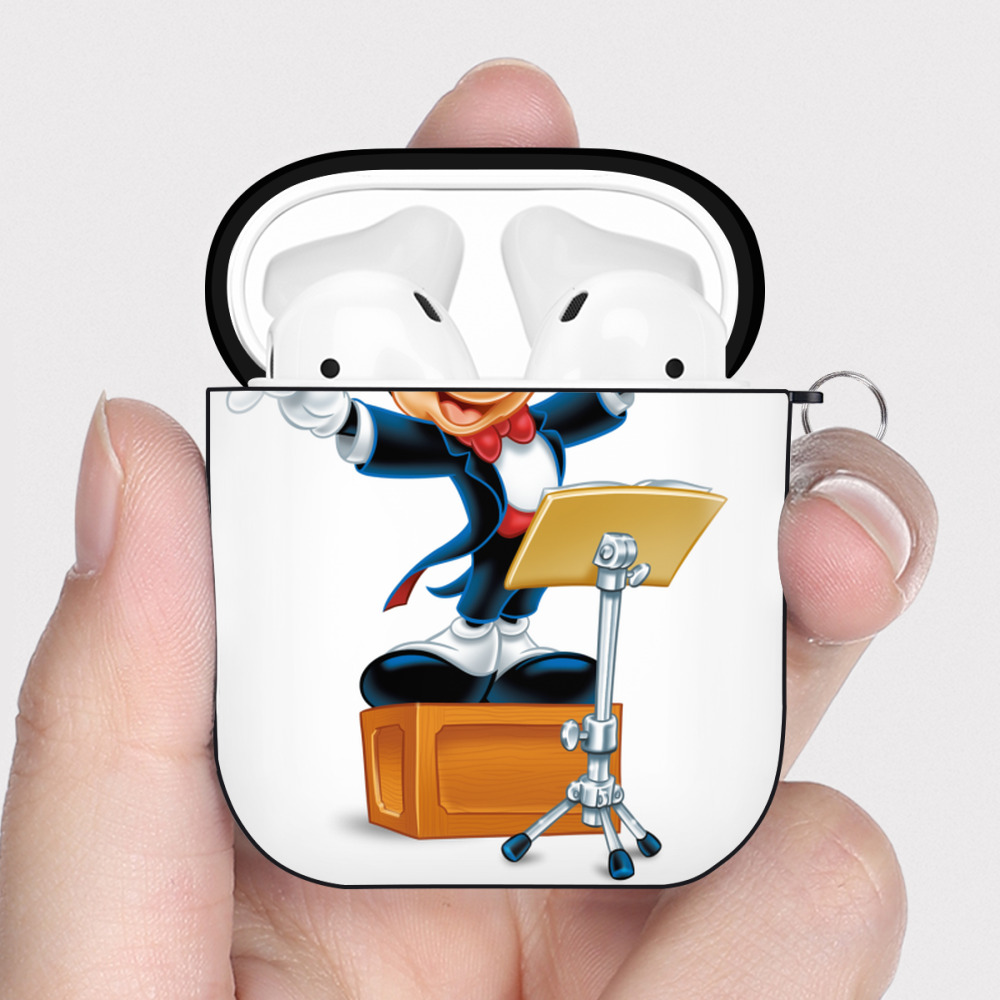 （画像用） ミッキーマウス Mickey Mouse AirPods 第2世代保護ケース ハードシェル ブラック 耐衝撃・防指紋・カラビナ付き